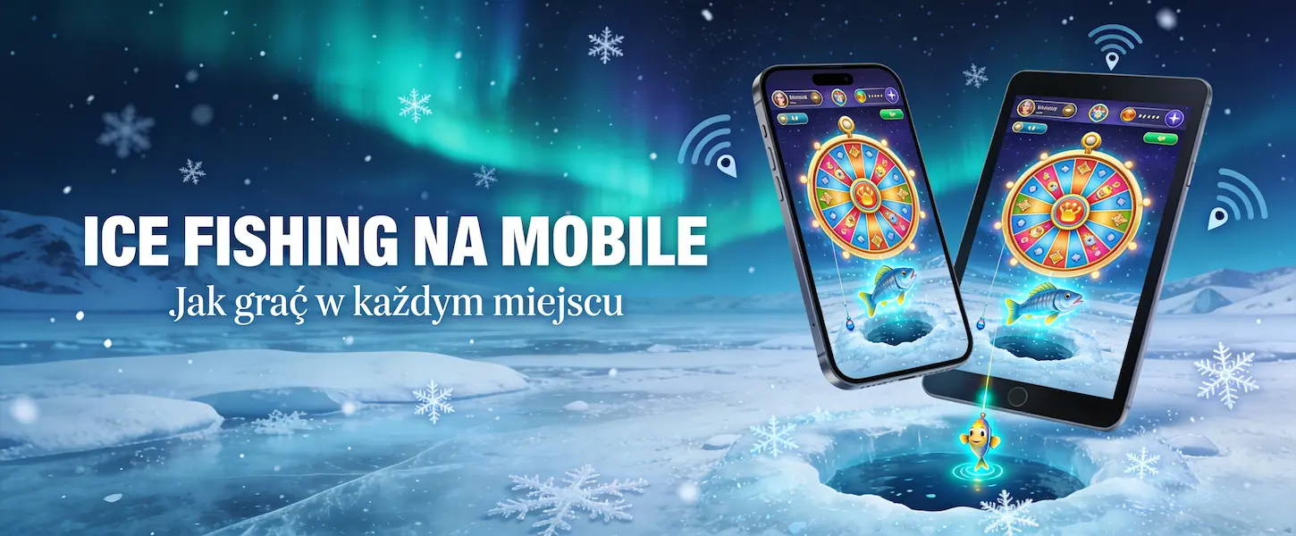 Ice Fishing na urządzenia mobilne pozwala grać w ulubione live casino w dowolnym miejscu i czasie.